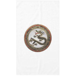 [600] Black and Gold Sacred Eastern Dragon Tablecloth
