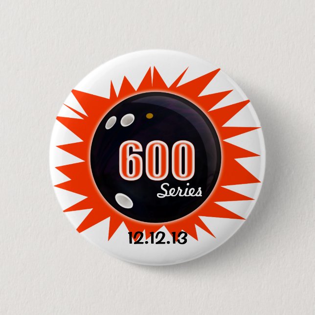 600 Bowling Series 6 Cm Round Badge (Front)