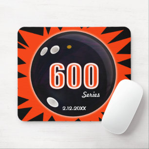 600 Bowling Series, Black Ball with Red Graphics,  Mouse Mat