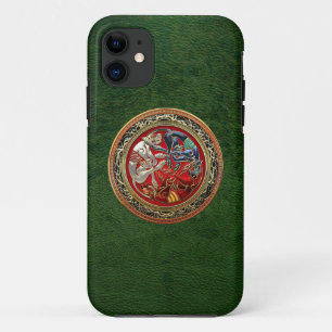 [600] Celtic Treasures - Three Dogs on Gold iPhone 11 Case