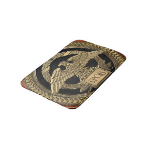 [600] Gold Roman Imperial Eagle on Gold Medallion Bath Mat