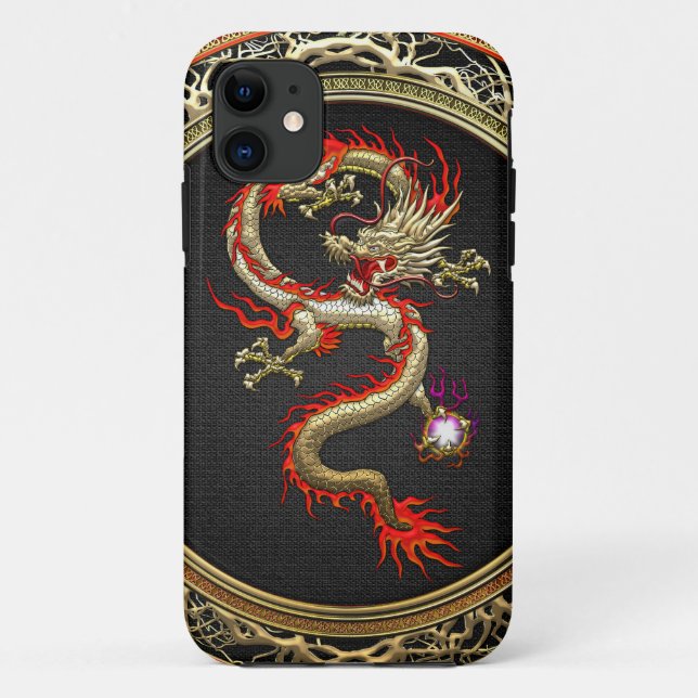 [600] Golden Chinese Dragon Fucanglong Case-Mate iPhone Case (Back)