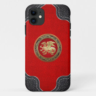 [600] Icelandic Dragon, Landvættir [Gold] iPhone 11 Case