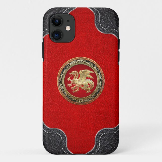 [600] Icelandic Dragon, Landvættir [Gold] Case-Mate iPhone Case (Back)