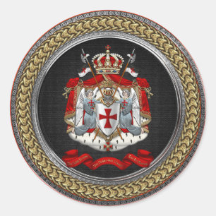 [600] Knights Templar Coat of Arms Classic Round Sticker