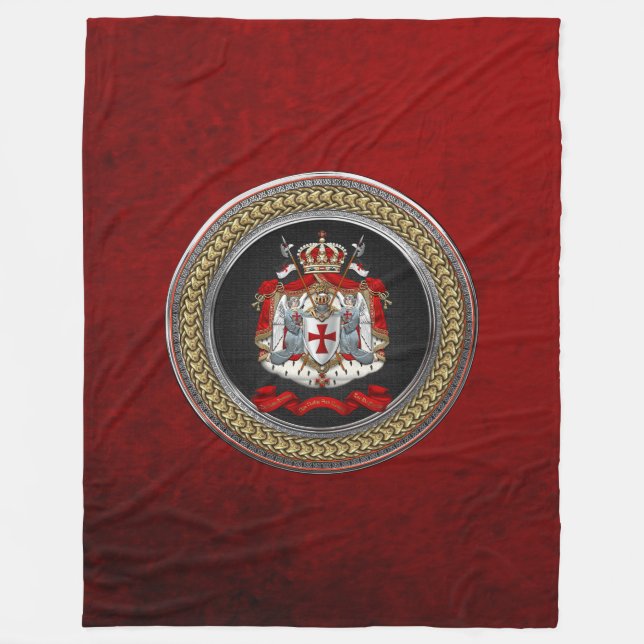 [600] Knights Templar Coat of Arms Fleece Blanket (Front)