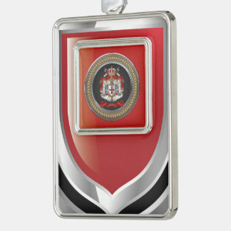 [600] Knights Templar Coat of Arms Silver Plated Framed Ornament