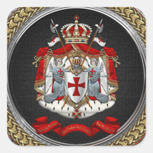 [600] Knights Templar Coat of Arms Square Sticker