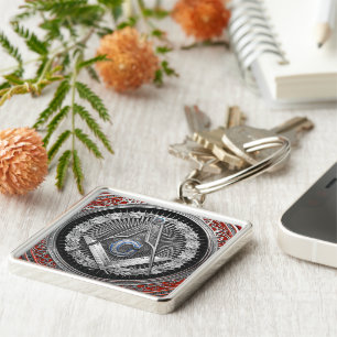 [600] Master Mason - Silver Square & Compasses Key Ring