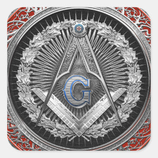 [600] Master Mason - Silver Square & Compasses Sticker