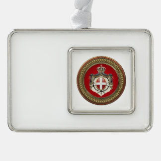 [600] Order of Malta - SMOM Coat of Arms Silver Plated Framed Ornament