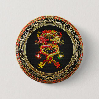 [600] Red and Yellow Dragons 6 Cm Round Badge