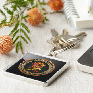 [600] Red and Yellow Dragons Key Ring
