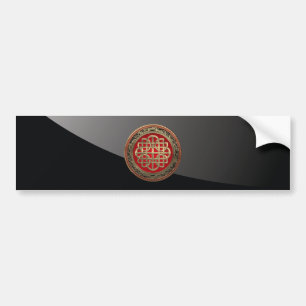 [600] Sacred Celtic Gold Knot Cross Bumper Sticker