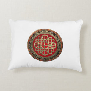 [600] Sacred Celtic Gold Knot Cross Decorative Cushion