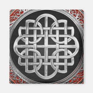 [600] Sacred Celtic Silver Knot Cross Magnet
