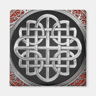 [600] Sacred Celtic Silver Knot Cross Magnet