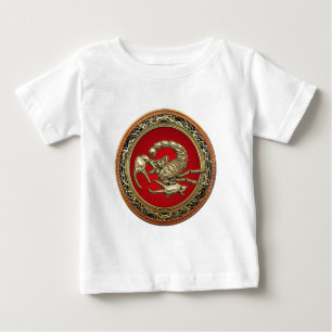[600] Sacred Golden Scorpion on Red Baby T-Shirt