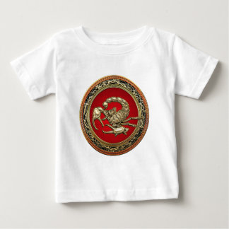 [600] Sacred Golden Scorpion on Red Baby T-Shirt