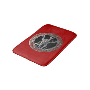 [600] Sacred Silver Octopus in Defensive Posture Bath Mat