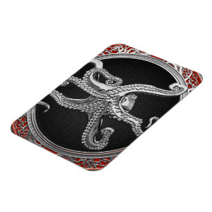 [600] Sacred Silver Octopus in Defensive Posture Magnet