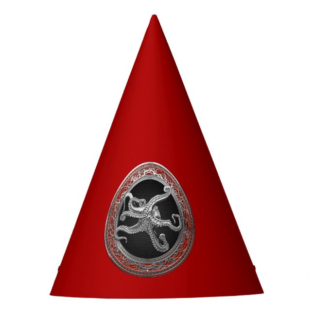[600] Sacred Silver Octopus in Defensive Posture Party Hat (Front)