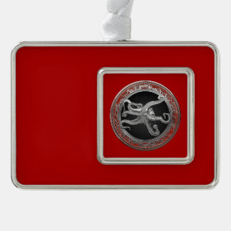 [600] Sacred Silver Octopus in Defensive Posture Plated Framed Ornament