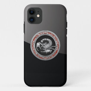 [600] Sacred Silver Scorpion on Black iPhone 11 Case
