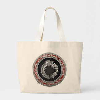 [600] Serpent God Quetzalcoatl [Silver] Large Tote Bag