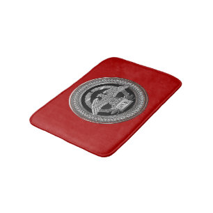 [600] Silver Roman Imperial Eagle over Medallion Bath Mat