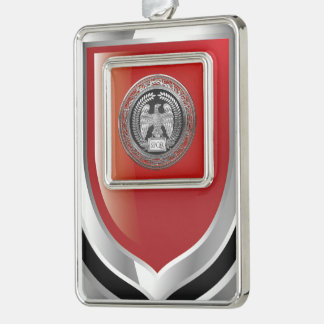 [600] Silver Roman Imperial Eagle Plated Framed Ornament