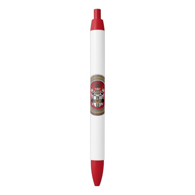 [600] Teutonic Order Coat of Arms Black Ink Pen (Front Vertical)