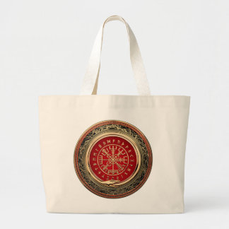 [600] Vegvisir - Viking Gold Magic Runic Compass Large Tote Bag