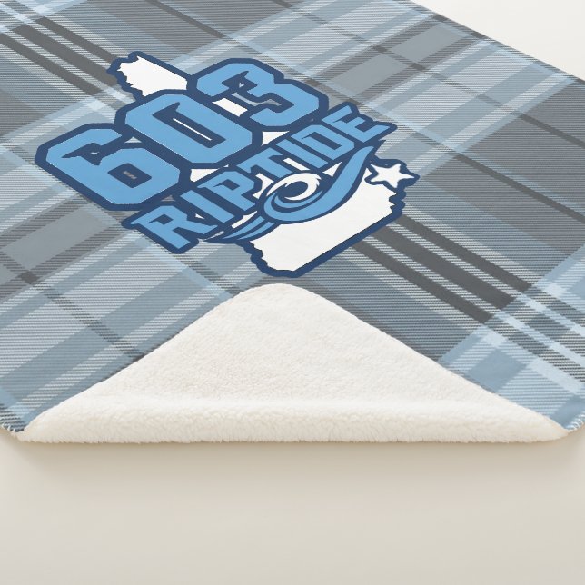603 Riptide Sherpa Blanket (Grey Plaid) (3/4)