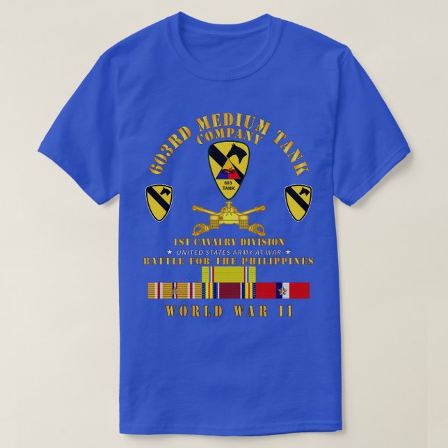 603rd Medium Tank Co 1st Cav Phil WWII w PAC SVC (Design Front)