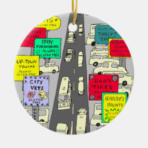 606 gluten free cartoon ceramic tree decoration