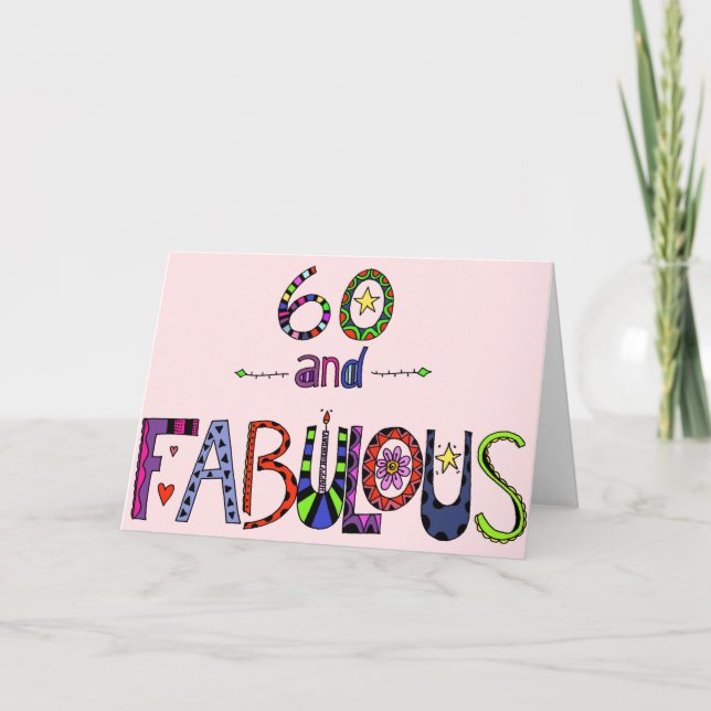 60 and Fabulous 60th Birthday Card (Front)