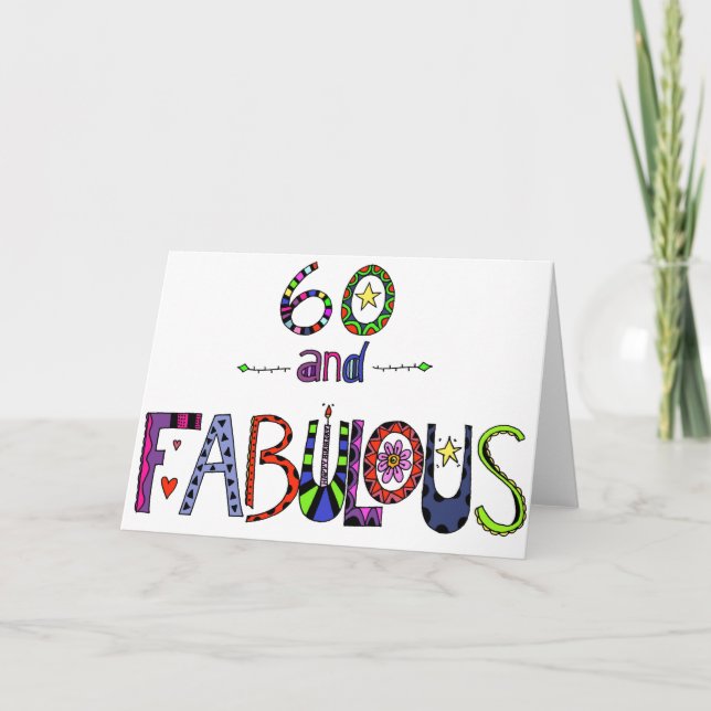 60 and Fabulous 60th Birthday Card (Front)