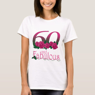 60  and fabulous 60th birthday diva pink floral T-Shirt