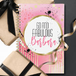 60 and Fabulous Abstract Hot Pink Black Glitter Planner<br><div class="desc">Looking for a planner that is practical but also so pretty? This planner is a budget friendly gift that will delight anyone! You can add a personal message and her name too!</div>