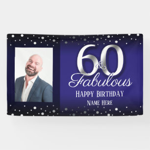 60 and Fabulous Birthday Confetti Photo Banner