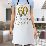 60 and Fabulous Birthday Elegant Gold and Black Apron<br><div class="desc">This chic black and gold script typography,  60 and fabulous gold stars confetti birthday apron can be personalised with your birthday celebration details. Designed by Thisisnotme©</div>