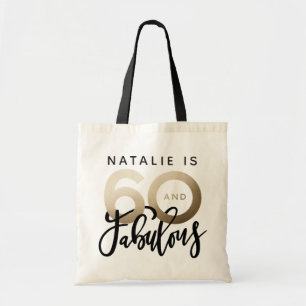 60 and fabulous birthday gift party favor tote bag