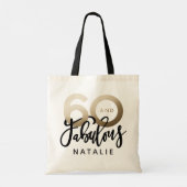 60 and fabulous birthday gift party favor tote bag (Back)