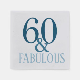 60 and Fabulous Birthday Party Napkin