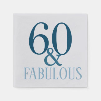 60 and Fabulous Birthday Party Napkin