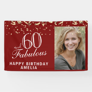 60 and Fabulous Confetti 60th Birthday Photo Banner