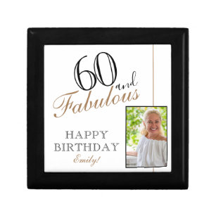 60 and Fabulous Elegant 60th Birthday Photo Gift Box