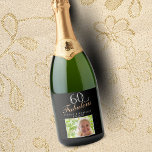 60 and Fabulous Elegant Black Photo 60th Birthday  Sparkling Wine Label<br><div class="desc">60 and Fabulous Elegant Black Photo 60th Birthday sparkling wine Label. Make your own 60th birthday party sparkling wine labels for her. Customise with the name,  age and insert your photo into the template.</div>