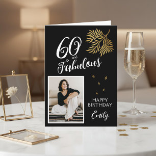 60 and Fabulous Foliage 60th Birthday Photo Card